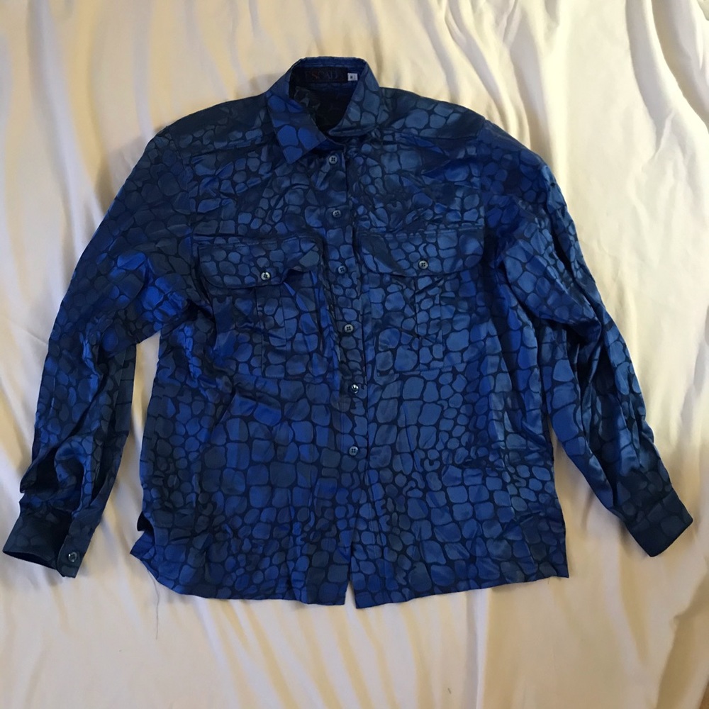 Vintage Escada silk print button down